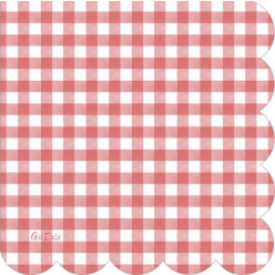 16 Guardanapos Vichy Vermelho