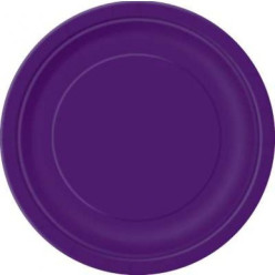 16 Pratos Roxo Escuro 22 cm