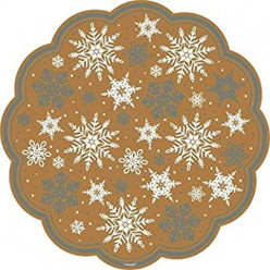 18 Naperons Floco Neve Dourado