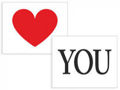 2 Autocolantes "Love You"