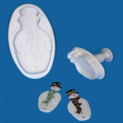 2 Cortadores Boneco de Neve com Ejetor PME