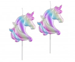 2 Velas Unicórnio Iridescentes