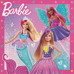 20 Guardanapos Barbie Fada, Princesa e Sereia