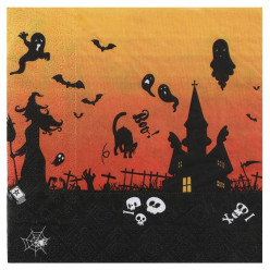 20 Guardanapos Casa Encantada Halloween Papel 33cm