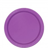 20 Pratos Lilás redondos 17cm