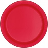 20 Pratos Vermelhos Redondos 17cm