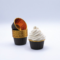 24 Cápsulas Cupcake Forno Castanho e Dourado
