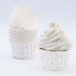 24 Cápsulas Cupcake Forno Estrelinhas Pastel