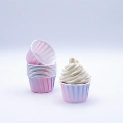 24 Cápsulas Cupcake Forno Rosa e Lilás