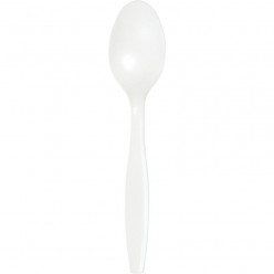 24 Colheres Plástico Branco
