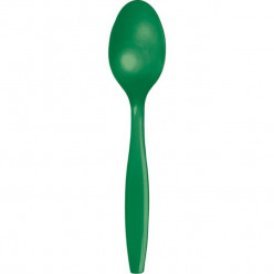 24 Colheres Plástico Verde