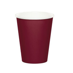 24 Copos Papel Bordeaux 266ml