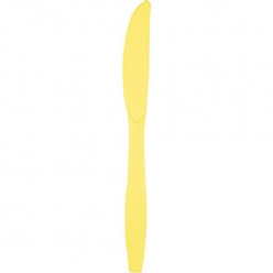 24 Facas Plástico Amarelo