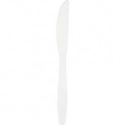 24 Facas Plástico Branco