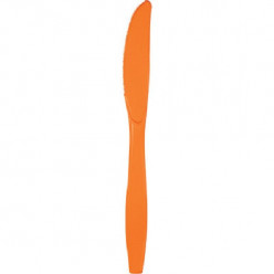 24 Facas Plástico Laranja