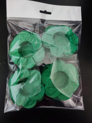 24 Forminhas Papel Flores Verde Bosque