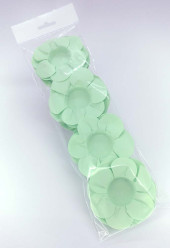 24 Forminhas Papel Flores Verde Menta