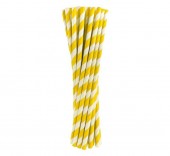 24 Palhinhas Amarelas Riscas Diagonais