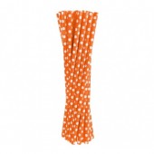 24 Palhinhas Laranja Bolinhas