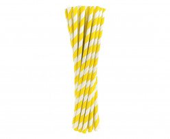 24 Palhinhas Papel Amarelas