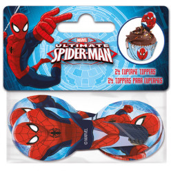24 Toppers Cupcakes Spiderman