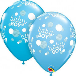 25 Balões Latex Baby Shower Baby Boy 11"