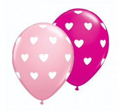 25 Balões Látex Corações Sortido 11