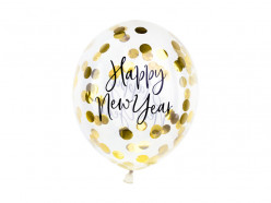3 Balões Happy New Year Confettis