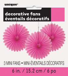 3 Mini-Flor de Papel Decorativa 6 Rosa