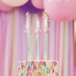 3 Velas Sparklers Foguetes Iridescentes