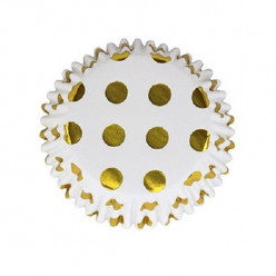 30 Cápsulas Alumínio Cupcake Bolinhas Douradas PME