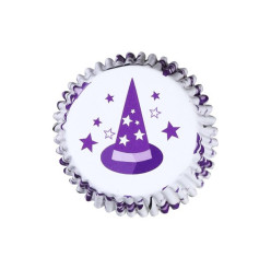 30 Cápsulas Alumínio Cupcake Chapéu de Bruxa Halloween PME