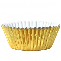 30 Cápsulas Alumínio Cupcake Dourado Metalizado PME
