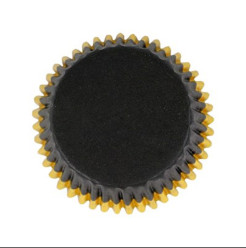 30 Cápsulas Alumínio Cupcake Preto e Dourado PME