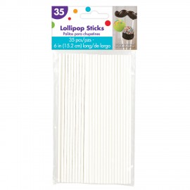 35 Palitos plásticos para cakepops 15,2cm
