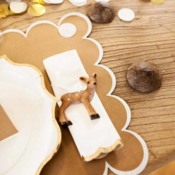 4 Marcadores de Guardanapos de Rena Natal