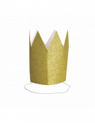 4 Mini Coroas Douradas Glitter