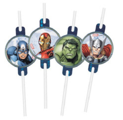 4 Palhinhas Papel Avengers Infinity Stones