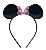 4 Tiaras Minnie Mouse - Laço rosa