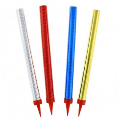 4 Velas Multicolores Foguete 18 cm