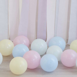 40 Balões Rosa, Amarelo, Azul e Menta 5 (13cm)