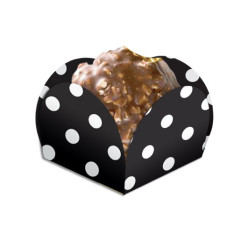 40 Forminhas Pétala Preta Bolinhas