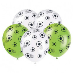 5 Balões Futebol Sortidos 30cm