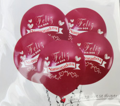 5 Balões Látex Feliz Dia dos Namorados