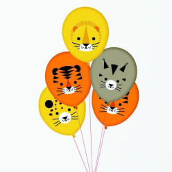 5 Balões Látex Mini Felinos