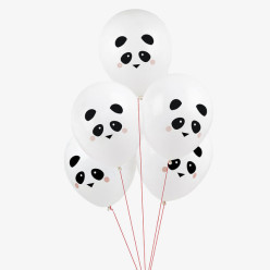 5 Balões Látex Mini Panda