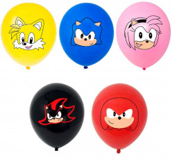 5 Balões Latex Sonic The Hedgehog