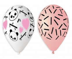 5 Balões Panda Rosa 33cm