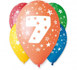 5 Balões Premium Látex Nº 7 - 30cm