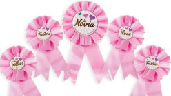 5 Broches Despedida de Solteira Rosa